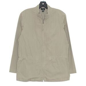 Eileen Fisher Jacket Minimalist Versatile Neutral Capsule Full Zip Small Flaw